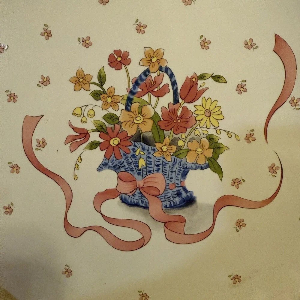 Ceramic Baking Dish‎ Pan Tart Quiche Pie Fluted Rim with Flower Basket Design